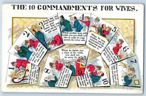 Medford Massachusetts MA Postcard The Ten Commandments For Wives c1910's Antique