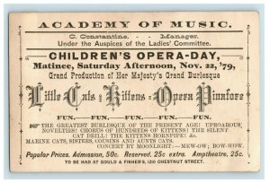 1870's Academy Of Music Little Cats & Kittens Opera Pinafore Cat Sailors P165