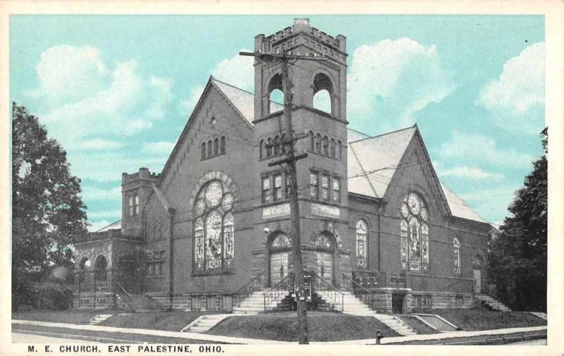 East Palestine Ohio ME Church Antique Postcard J56304