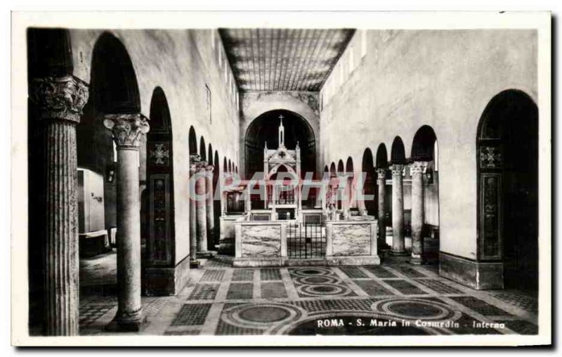 Old Postcard Roma S Maria In Cosmedin Interno