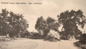 1920's Nordhoff union High School Ojai CA Vintage Postcard F24