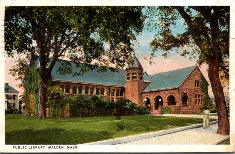 Massachusetts Malden Public Library 1928 Curteich