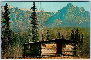 c1950s Rugged Alaska Scenic Abandoned Cabin Postcard Castle Mountain Chrome A74