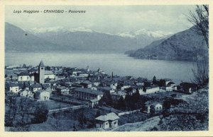 italy, CANNOBIO, Lago Maggiore, Panorama (1920s) Postcard