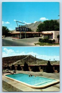 El Paso Texas TX Postcard Mesa Motel Exterior Swimming Pool View c1960's Vintage