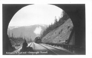 RPPC CONNAUGHT TUNNEL Canadian Pacific Ry Train Railroad Vintage Postcard c1940s