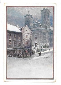 Christmas Winter Scene Friedrich Frank  Deutscher Schulverein Nr 1390 Postcard