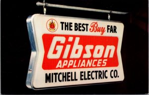 Advertising Postcard Gibson Appliances Mitchell Electric Co Form M5004 Sign