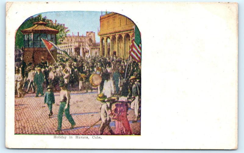 Postcard Cuba Holiday in Havana Cuba Street Parade c1917 A06