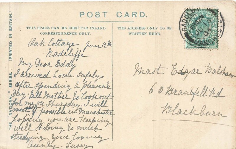 DOUGLAS HARBOUR-ISLE OF MAN ENGLAND~OUTER HARBOUR~1904 POSTCARD