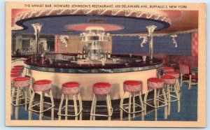 BUFFALO, NY New York ~ MINUET BAR Howard Johnson's c1940s Roadside Postcard