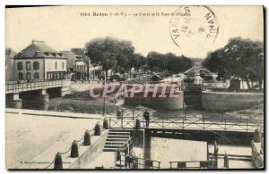 Old Postcard Redon Canal and Bridge St Nicolas