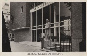 Baden Powell House Statue Boy Scouts Vintage London Real Photo Postcard