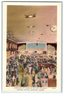 c1930's Concourse of Canadian National Railways Montreal Canada Postcard