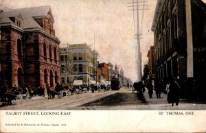 Canada Ontario St Thomas Trolley On Talbot Street Looking East