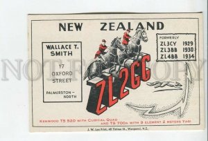 462814 1977 year New Zealand radio QSL card equestrian radio fox