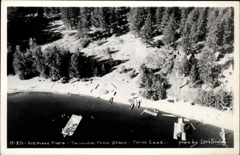 Twinlow Park Beach Twin Lake ID Real Photo Postcard