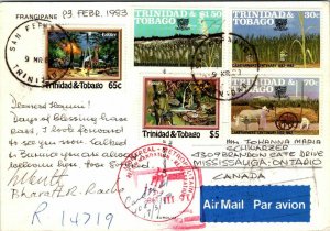 VINTAGE CONTINENTAL SIZE POSTCARD WHITE FRANGIPIANI FLOWER TRINIDAD & TOBAGO