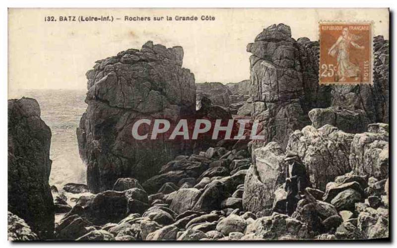 Old Postcard Batz Rocks on the Grande Cote