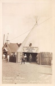 Oregon Centennial Frontier Village Indian Trading Post Real Photo PC AA22952