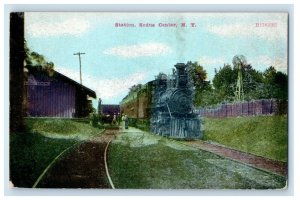 c1910's Depot Station Locomotive Train Railroad Sodus Center NY Antique Postcard 