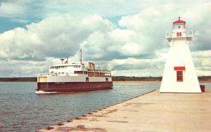 Canada MV PRINCE NOVA  Passenger~Car Ferry Boat~Nova Scotia LIGHT HOUSE Postcard