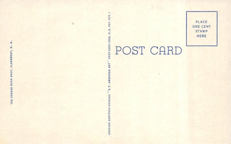 Claremont, NH New Hampshire  HOTEL MOODY  Street View~Buses  ca1940's Postcard