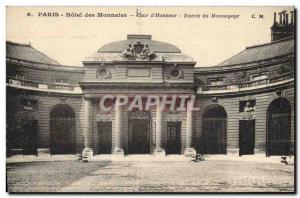 Postcard Ancient Coins Hotel Paris Court of coins d & # 39honneur Entree coinage