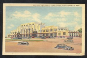 HOUSTON TEXAS SOUTHN PACIFIC RAILROAD DEPOT TRAIN STATION VINTAGE POSTCARD