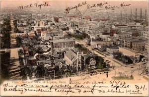 Hand Colored Postcard General View of Topeka, Kansas