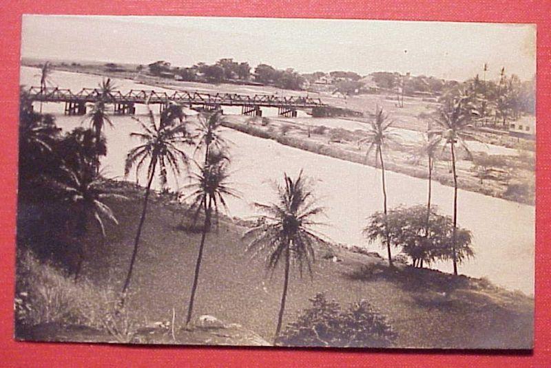 1920's Old Waimea River Bridge Kauai Hawaii AZO RPPC