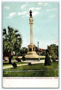 c1905 Confederate Monument Hemming Park Jacksonville Florida FL Vintage Postcard