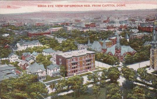 Birds Eye View Of Lincoln Nebraska From Capitol Dome Lincoln Nebraska