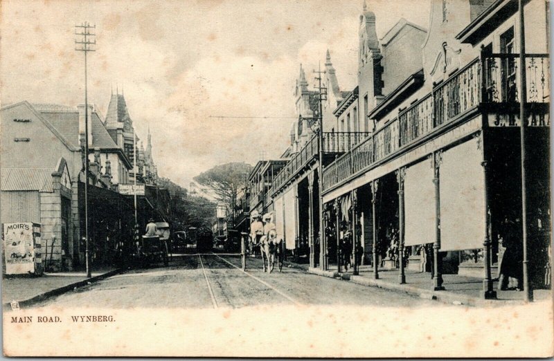 Vtg Wynberg Cape Town South Africa Main Road Street View pre-1908 Tuck Postcard