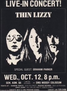 Thin Lizzy Graham Parker & The Rumour Live Poster Postcard