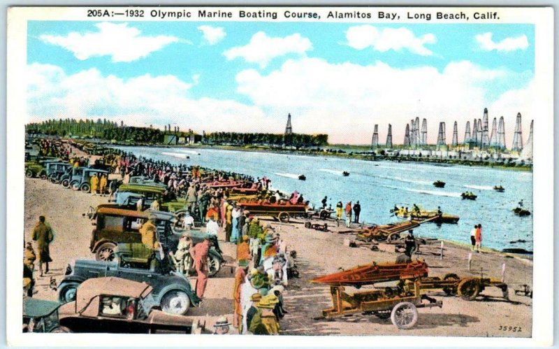 LONG BEACH, California CA   1932 OLYMPIC MARINE BOATING COURSE   Postcard