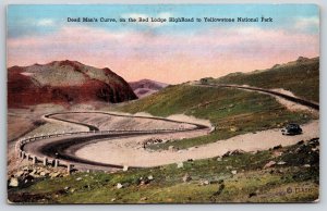 Montana~Dead Mans Curve~Red Lodge High Road~Yellowstone Nat'l Park~PM 1943 Linen