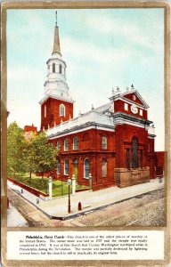 Philadelphia Christ Church Antique Divided Back Postcard PA WOB Note 1c Stamp 