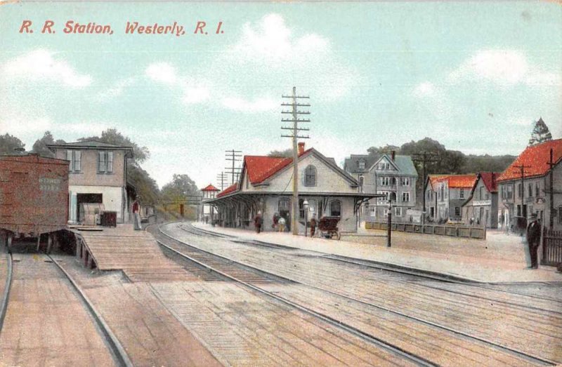 Westerly Rhode Island Railroad Station Vintage Postcard AA4103