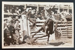 Mint USA RPPC Real Picture Postcard Round Up Time Pendleton Oregon Cowboys