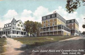 Peaks Island Maine House And Coronado Union Hotel Antique Postcard K94228
