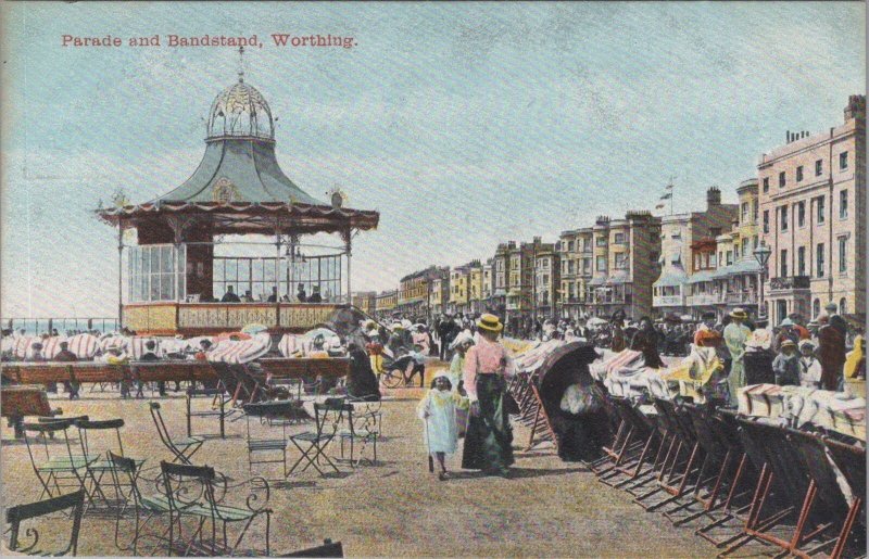 Sussex Postcard - Parade and Bandstand, Worthing RS29892