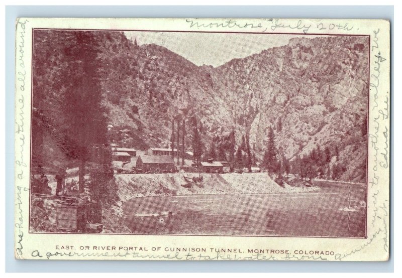 1900-06 Gunnison Town View Montirose, Co. Postcard F150E