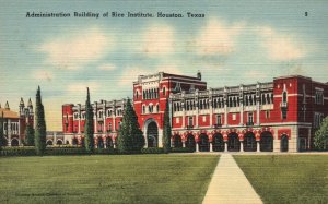 Vintage Postcard Administration Building Rice Institute Landmark Houston Texas