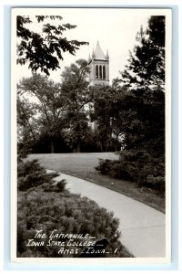 Campanile Iowa State College Ames IA Real Photo RPPC Postcard (EZ2)