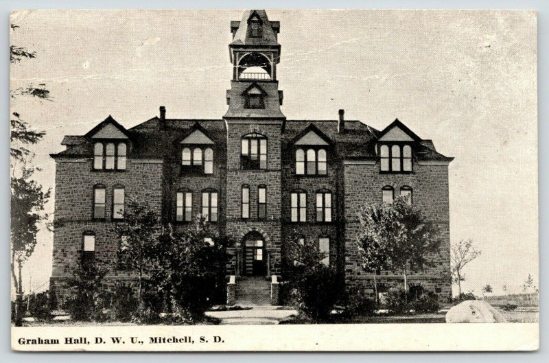 Mitchell South Dakota~Dakota Wesleyan University~DWU Graham Hall~1914 B&W PC 