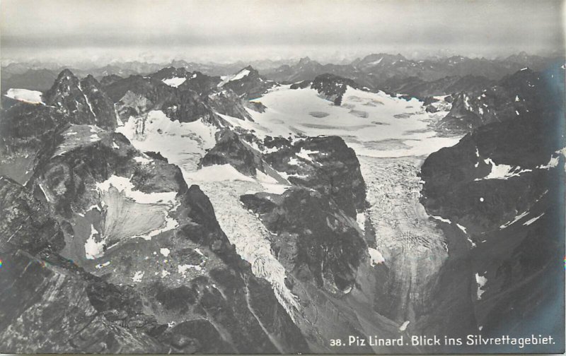 Mountaineering Switzerland Piz Linard Silvrettagebiet glacier panorama postcard