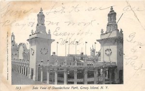 Side View of Steeplechase Park Coney Island, NY, USA Amusement Park 1904 