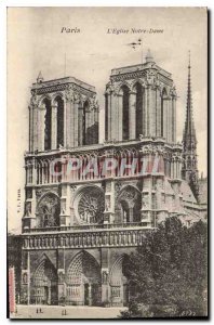 Postcard Old Paris Notre Dame church