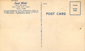 Colorpicture 1940s Lunt Motel Salt Lake City Utah Roadside linen postcard 2332